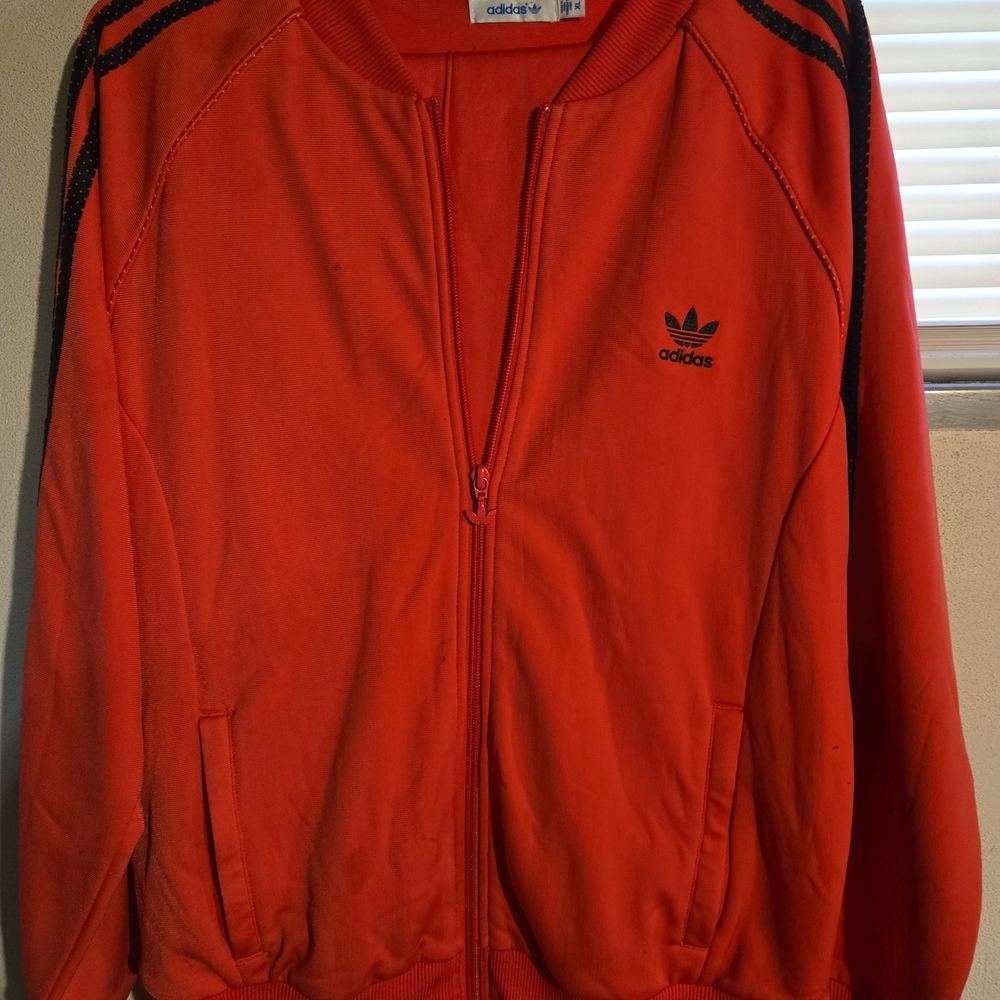 Adidas Vintage Pink Track Jacket with Black Trefoil